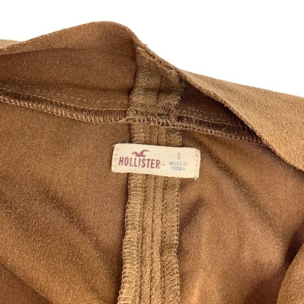 Hollister Faux Suede Fringe 90’s Jacket Open Front - Picture 3 of 5